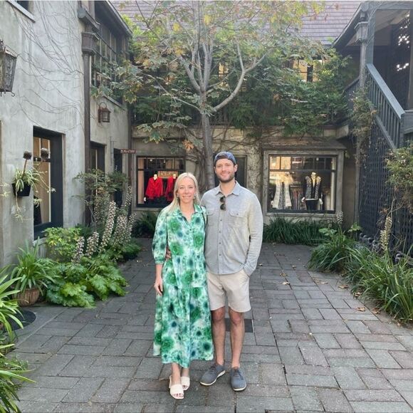 HUNTER BELL Blue Long Sleeve Puff Sundress - Picture 7 of 9